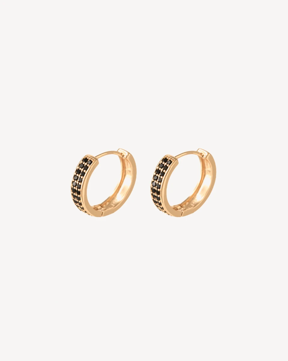 AROS ALMOND - DORADO PIEDRA NEGRA 