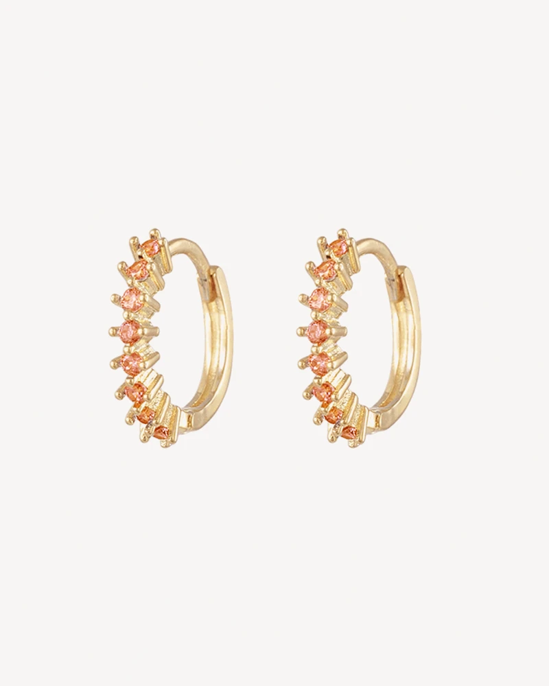 AROS CHUANG DORADO PIEDRA NARANJA