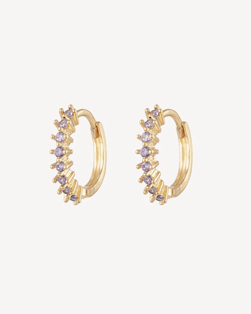 AROS CHUANG DORADO PIEDRA VIOLETA