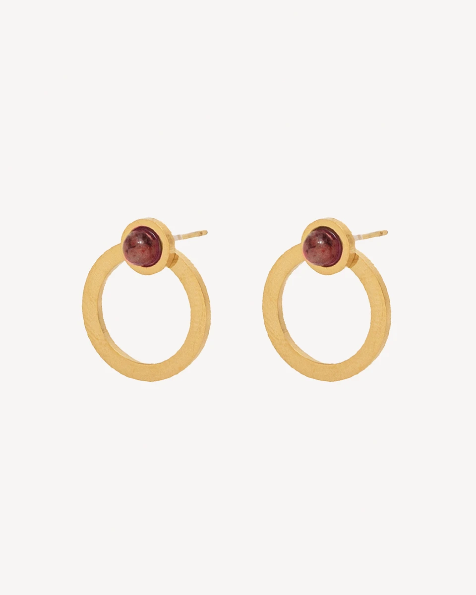 AROS EROS - DORADO PIEDRA ROJA 