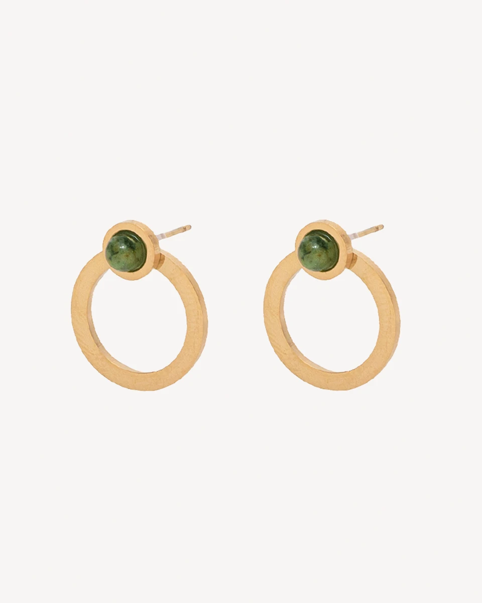 AROS EROS - DORADO PIEDRA VERDE 
