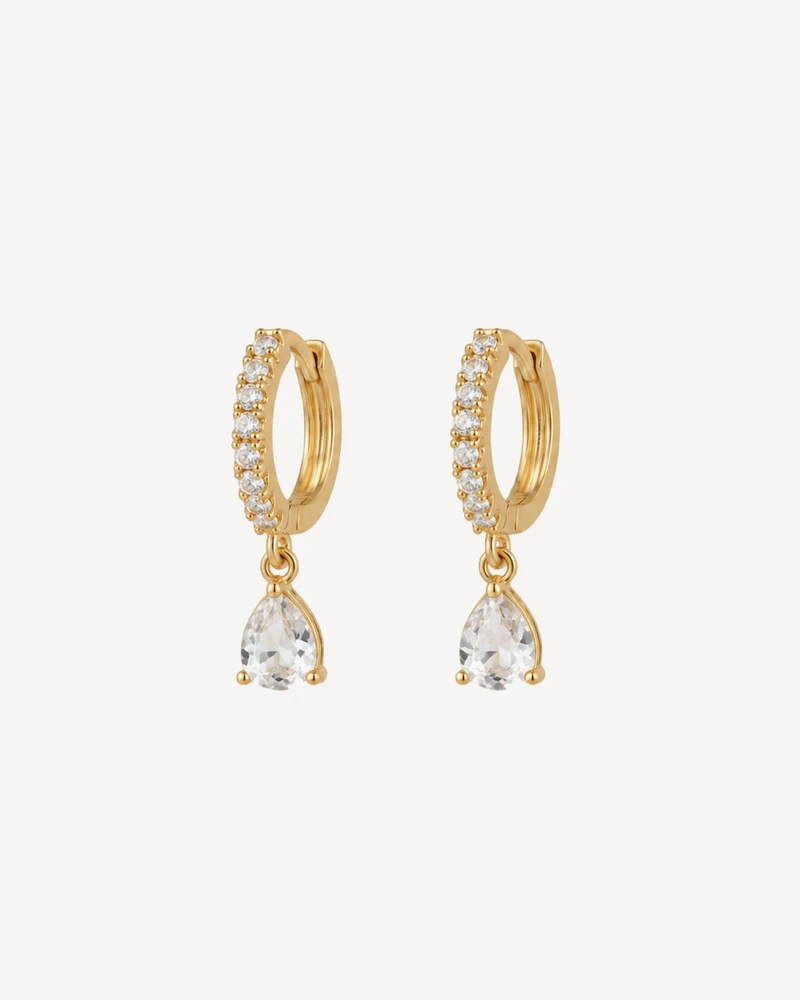 AROS KALITA DORADO PIEDRA BLANCA