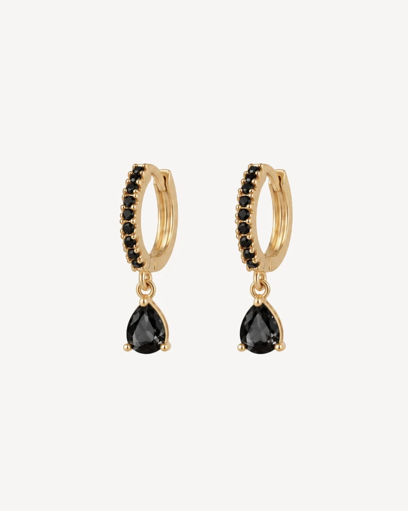 AROS KALITA DORADO PIEDRA NEGRA