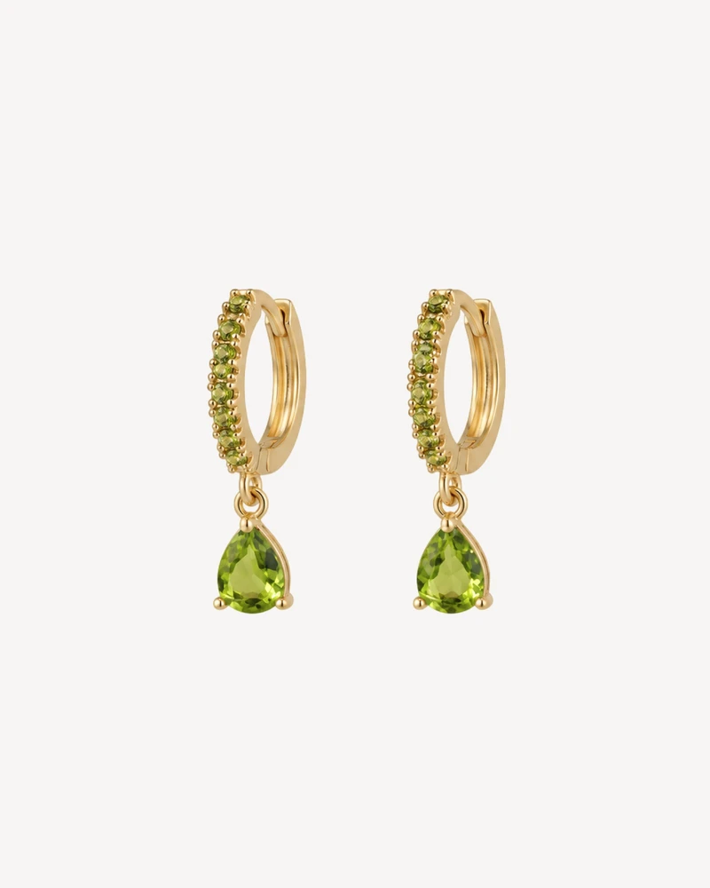 AROS KALITA DORADA PIEDRA VERDE