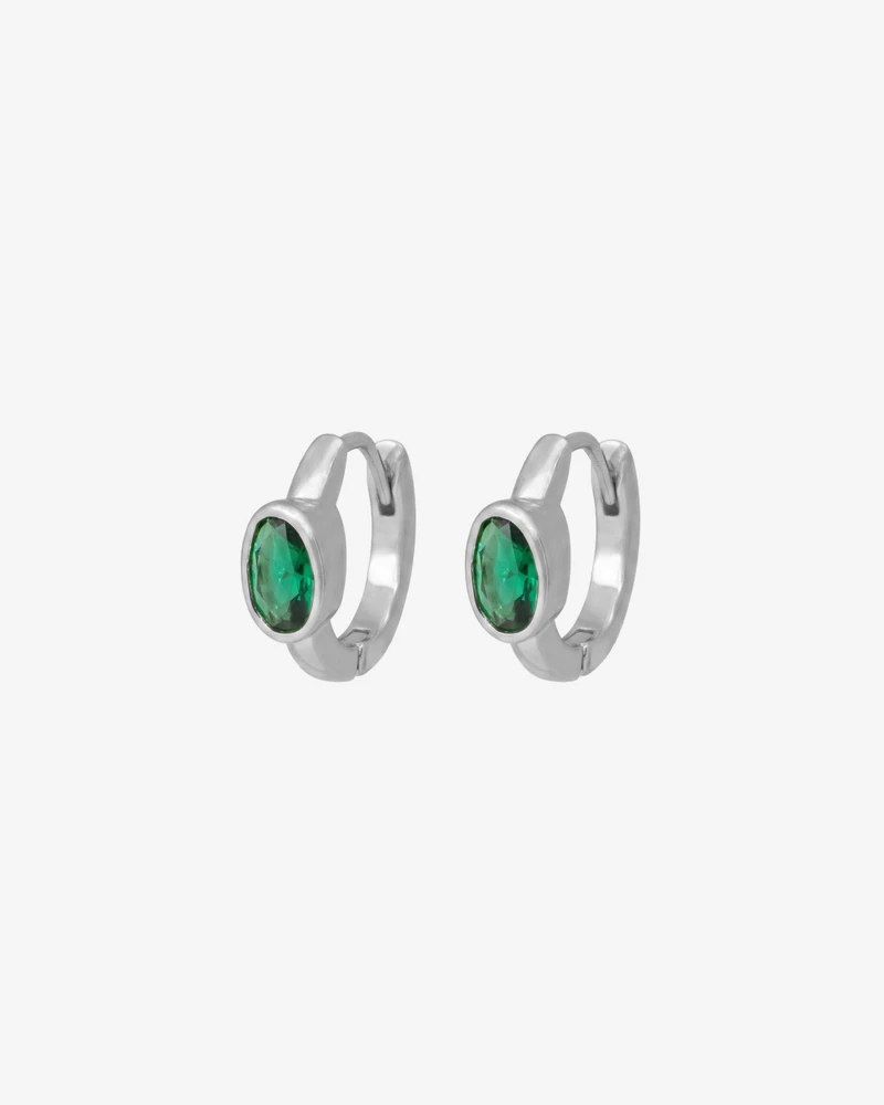 AROS QUINOA PLATEADO PIEDRA VERDE