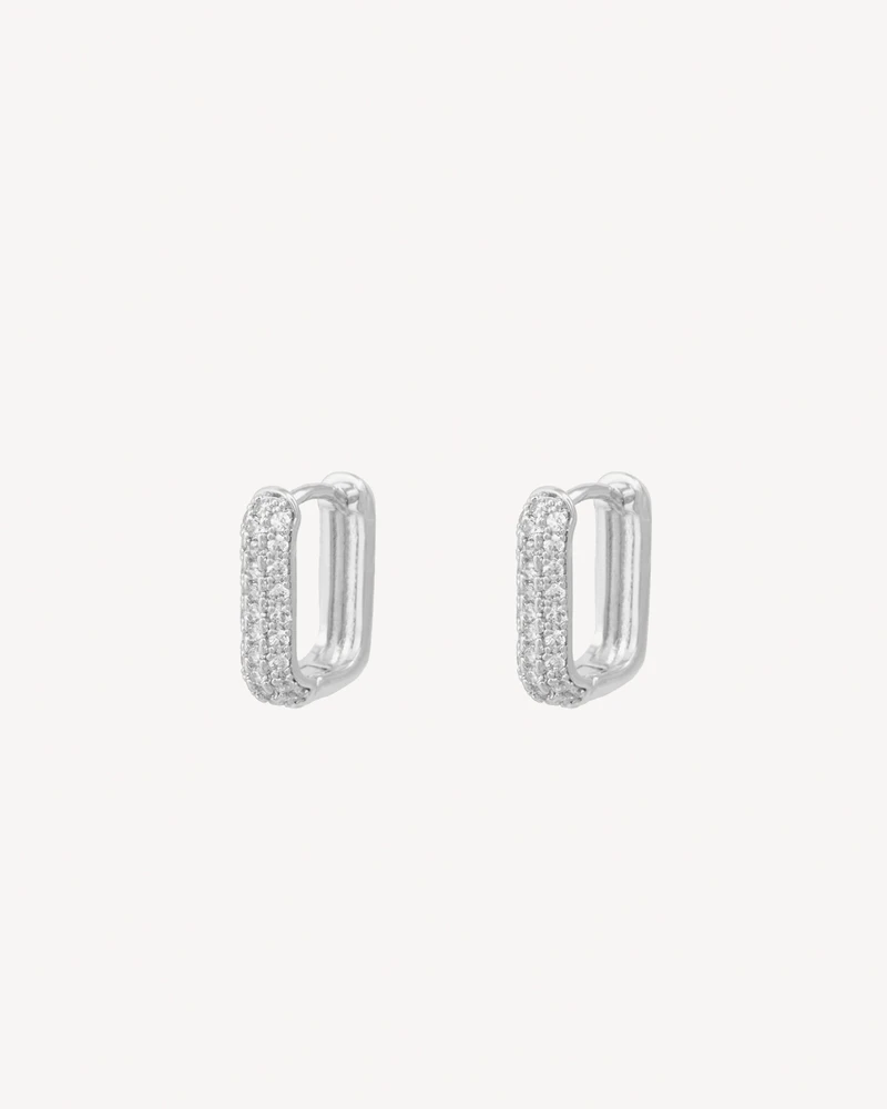 AROS VEGA PLATEADO PIEDRA BLANCA