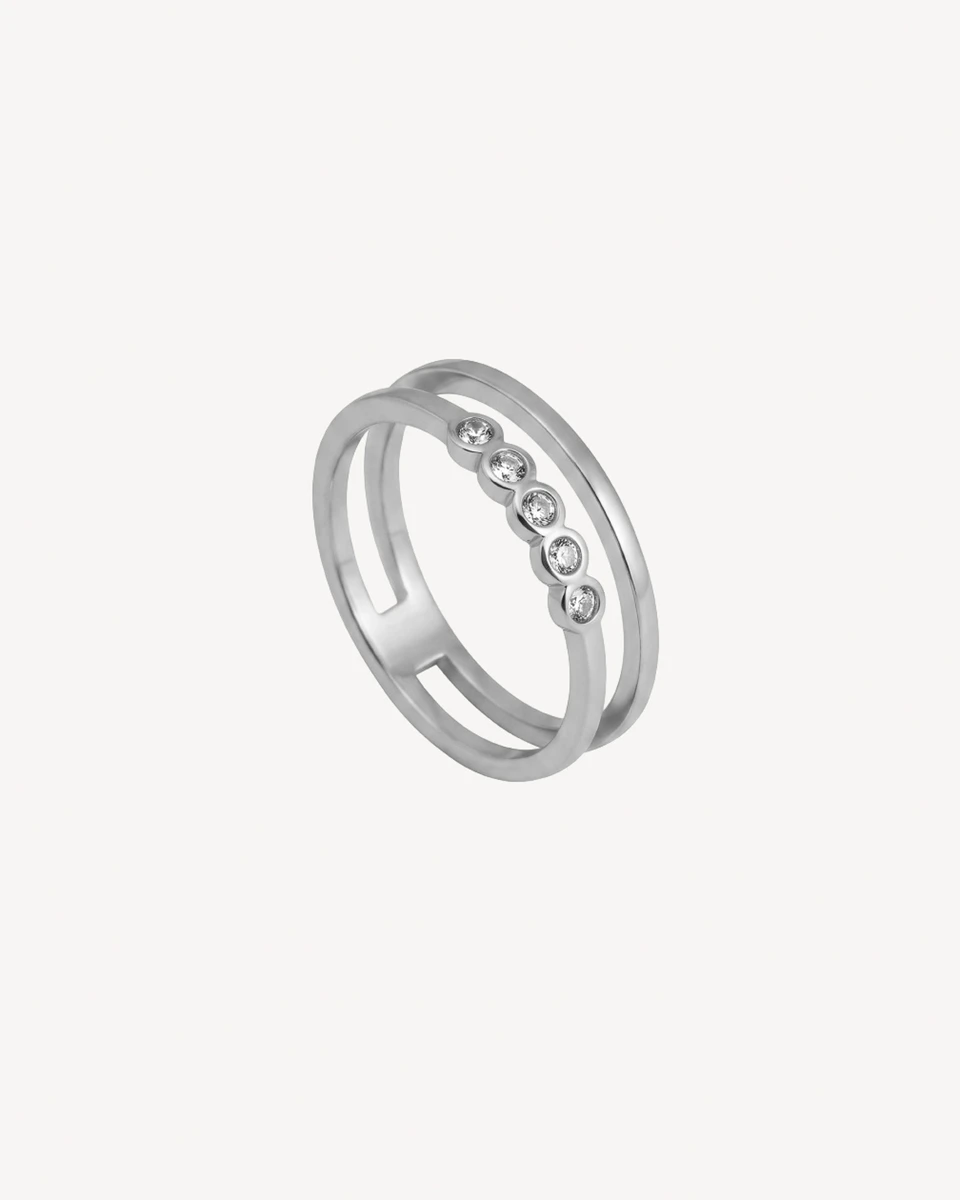 ANILLO ASTER - PLATEADO 