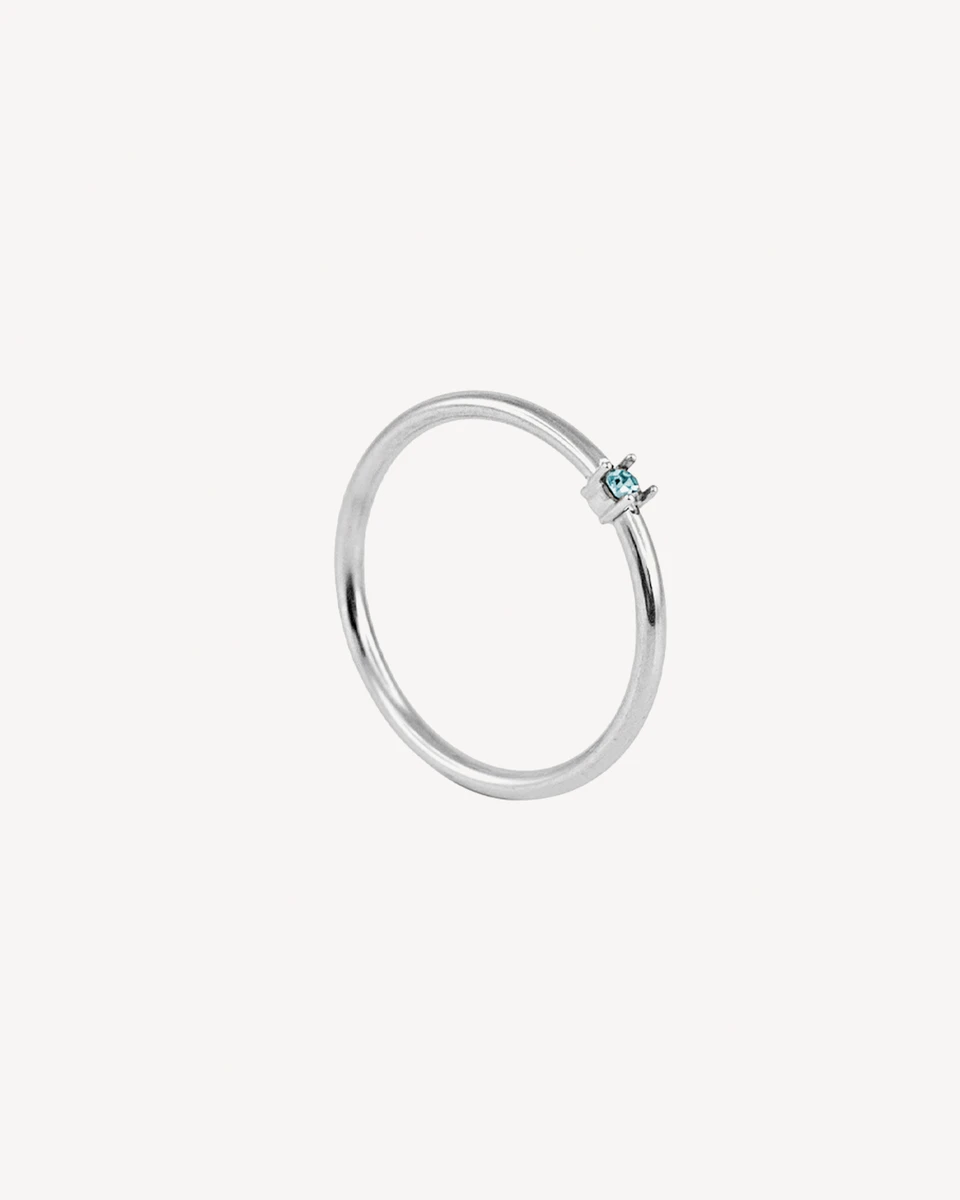 ANILLO JIRAF - PLATEADO PIEDRA CELESTE 