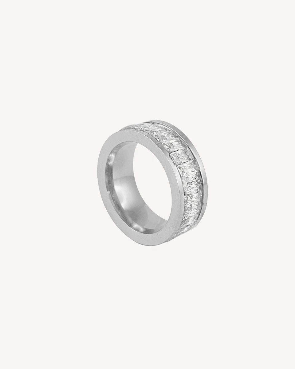 ANILLO LUIS - PLATEADO PIEDRA BLANCA 