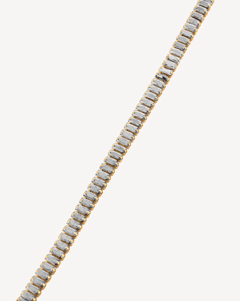 BRAZALETE TORRES - DORADO PIEDRA BLANCA 