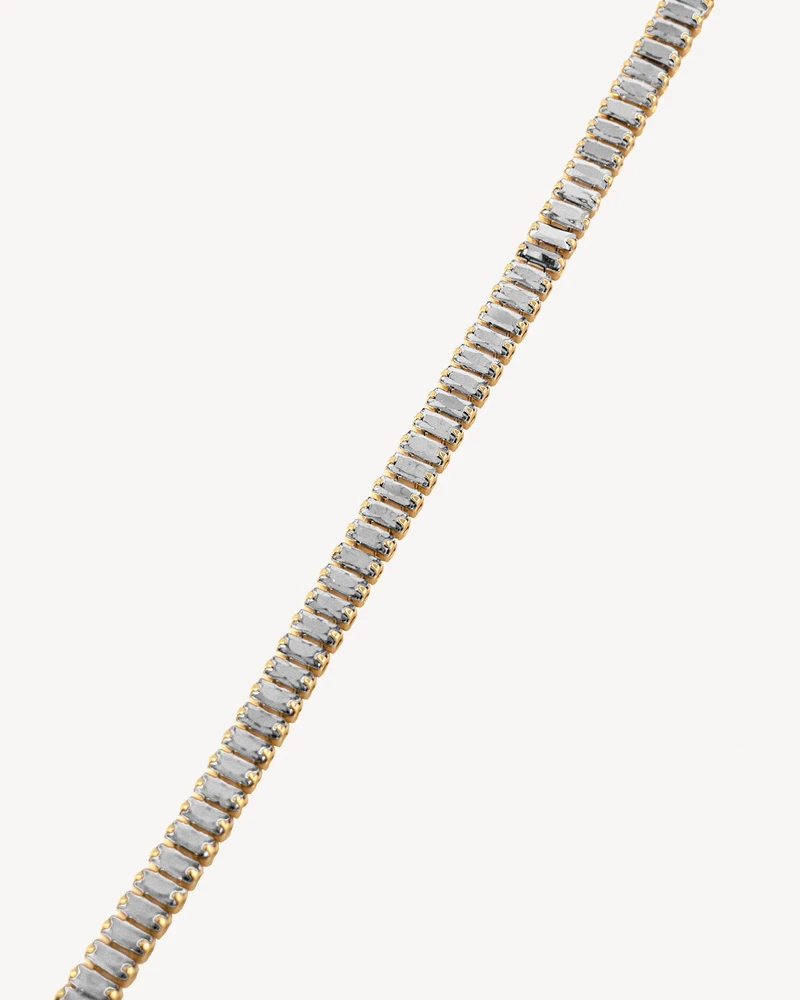 BRAZALETE TORRES DORADO PIEDRA BLANCA