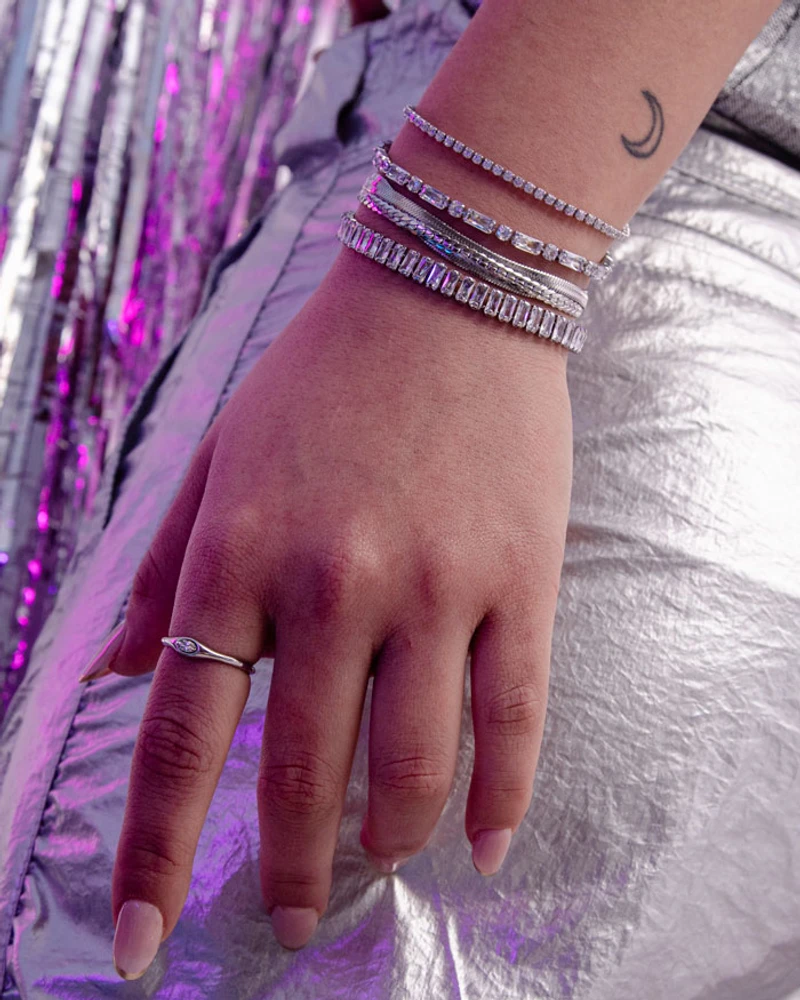 BRAZALETE TORRES DORADO PIEDRA BLANCA