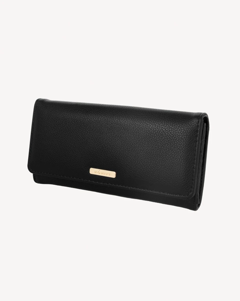 BILLETERA TREVOR NEGRO ACCESORIOS ORO - NEGRO ACCESORIOS ORO 