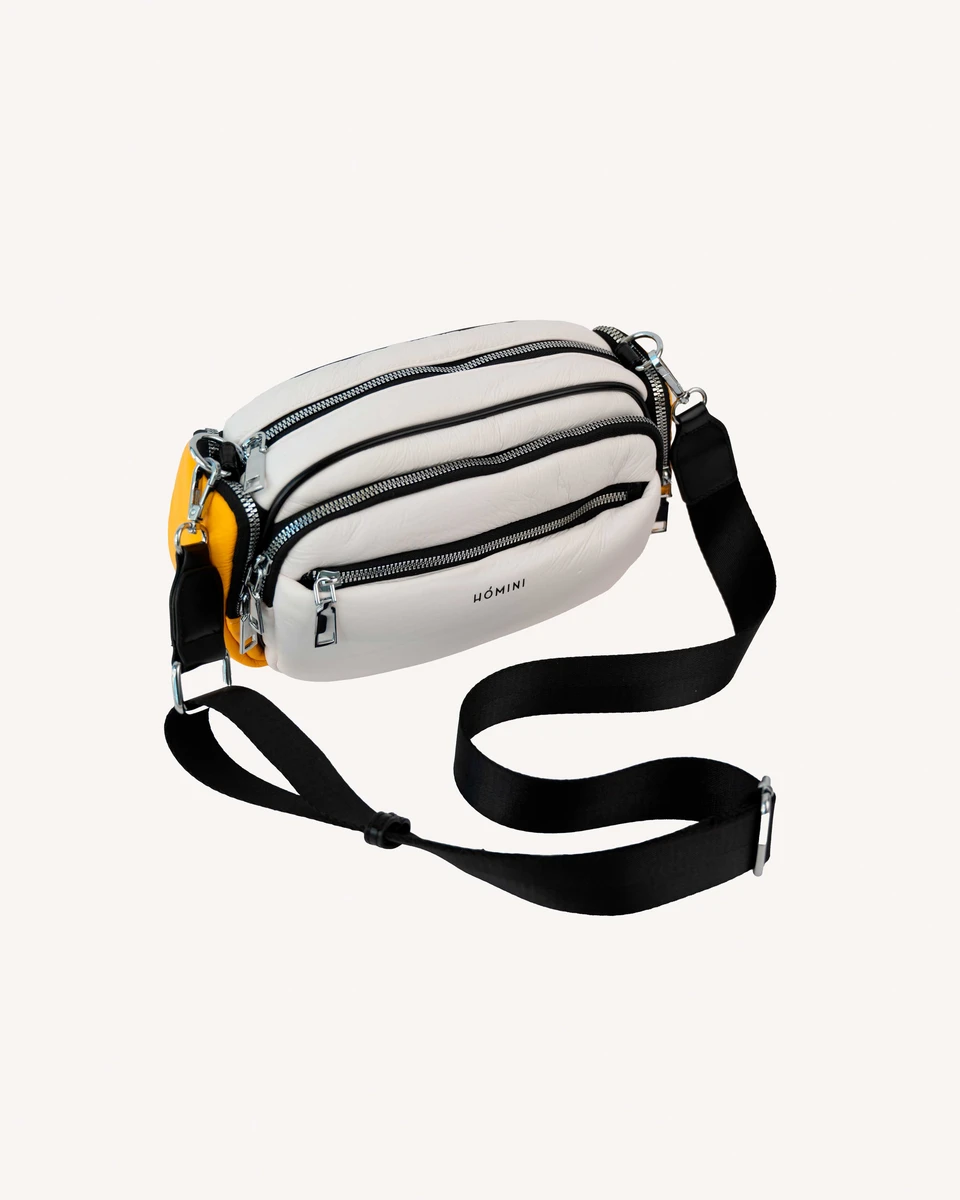 BOLSO CAMELLIA BLANCO Y AMARILLO - BLANCO Y AMARILLO 