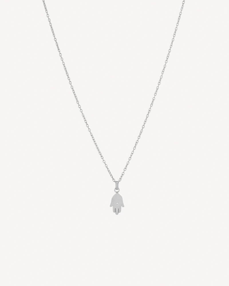 GARGANTILLA HAMSA PLATEADO