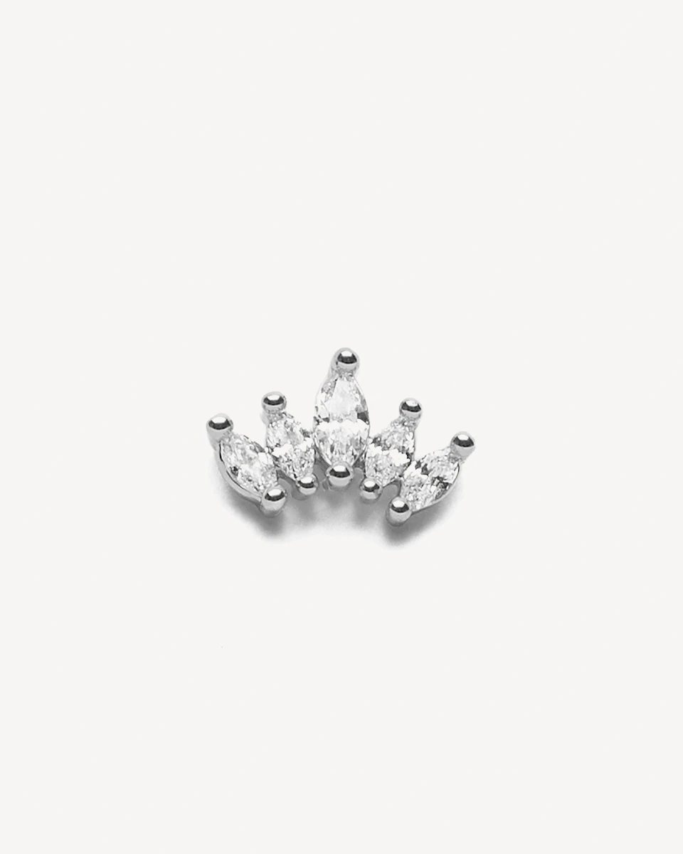 PIERCING CORONA LARGE - PLATEADO 