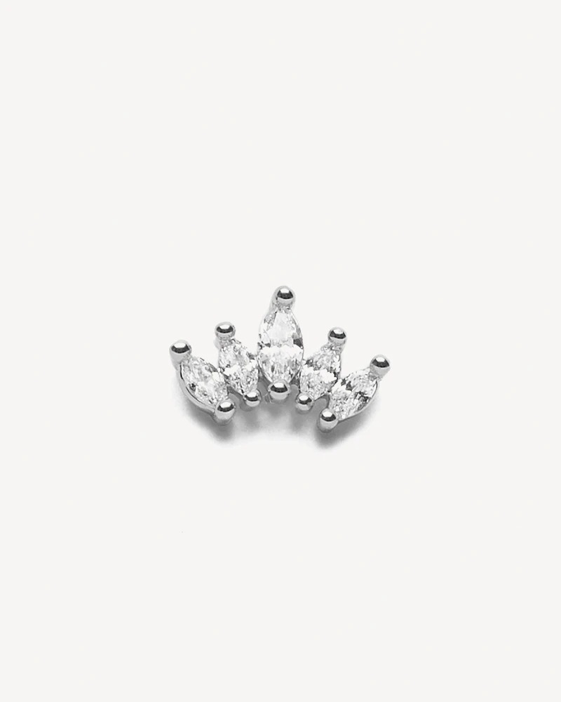 PIERCING CORONA LARGE PLATEADO