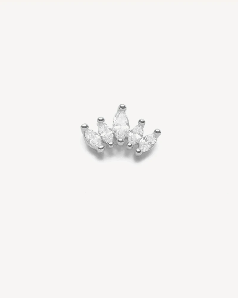 PIERCING CORONA PLATEADO