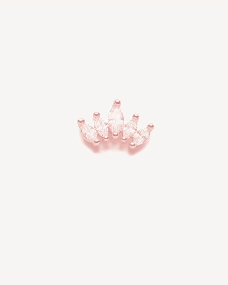 PIERCING CORONA DORADO ROSA