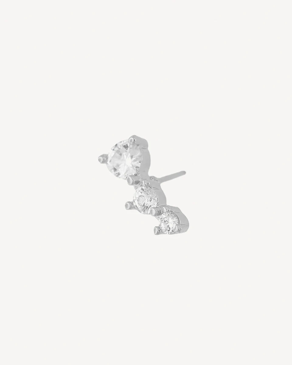 SOLITARIO AITOR - PLATEADO PIEDRA BLANCA 